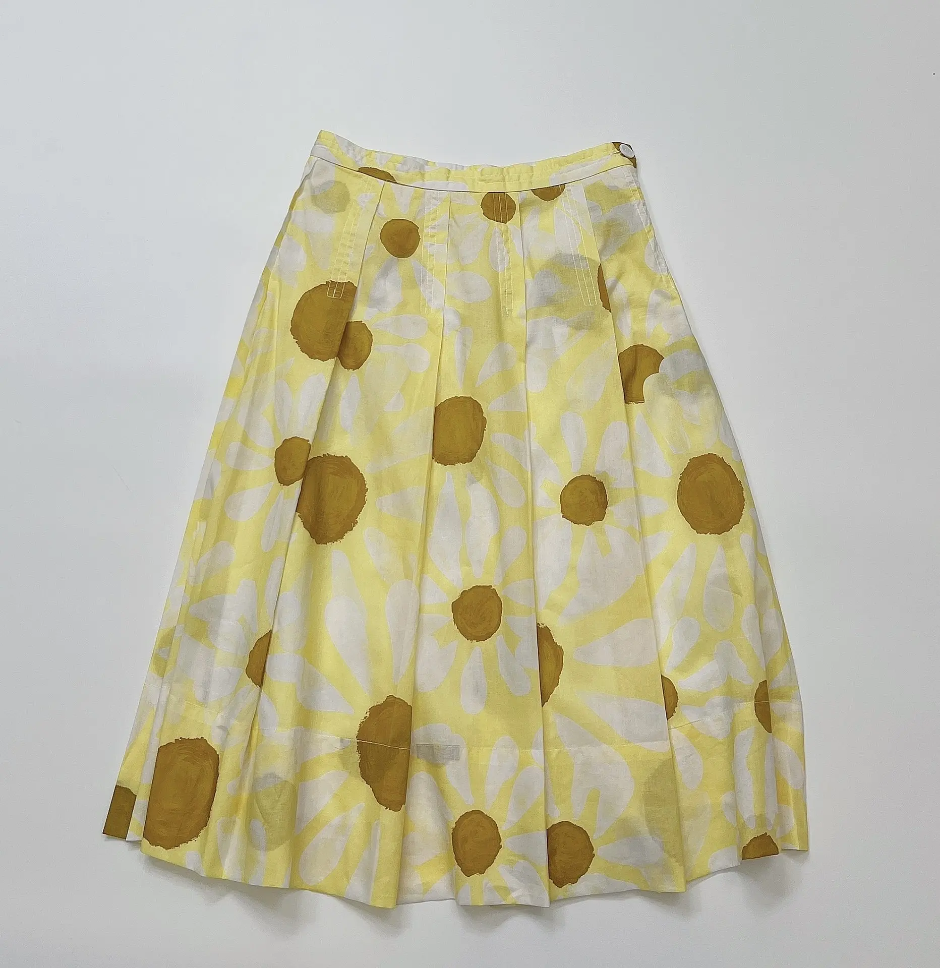 

Fashion Women Skirts 2022 Spring/Summer Cotton Graffiti Elastic Waist Blue Skirt With Pockets