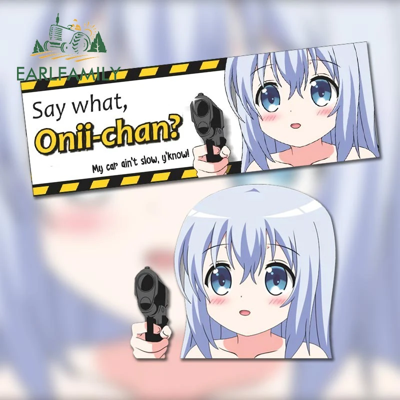 

EARLFAMILY 13 см для Kafu Chino Peeker Slap автомобильные наклейки Cutr Anime аксессуары автомобиля наклейки мотоциклетный солнцезащитный дом Водонепроницаемый
