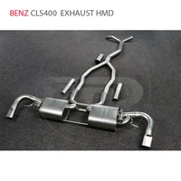 hmd car accessories stainless steel exhaust system manifold for mercedes benz cls400 custom valve nozzle for muffler