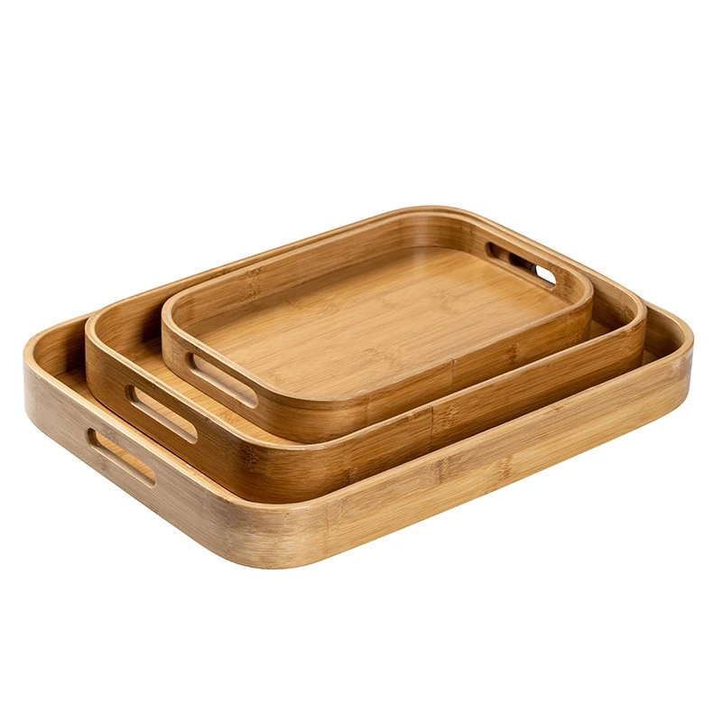 

Bamboo Wooden Rectangular Tea Tray Solid Wood Tray trays serving tray Kung Fu Tea Cup Tray Wooden Hotel Dinner Plate