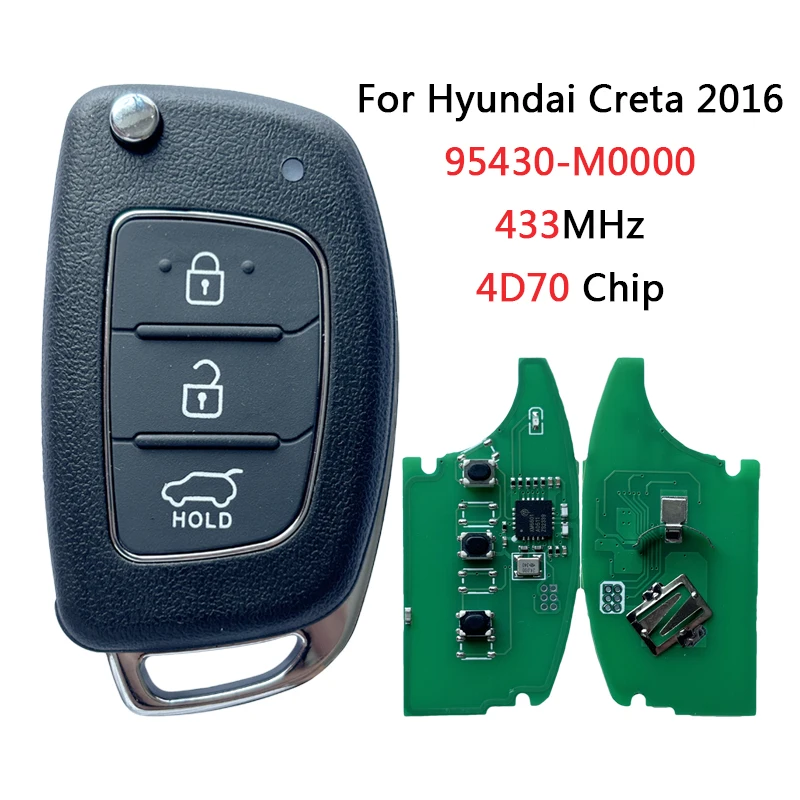 TXK020094 номер детали 95430-M0000 для Hyundai Creta 2016 флип-телефон с 3 кнопками 433 МГц 4D70 DST80 чип