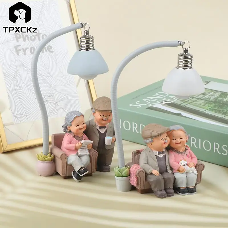 

1PC Grandparents Model Ornament Creative Sweety Lovers Couple Ornaments Modern Home Decoration Living Room For Office Table Gift