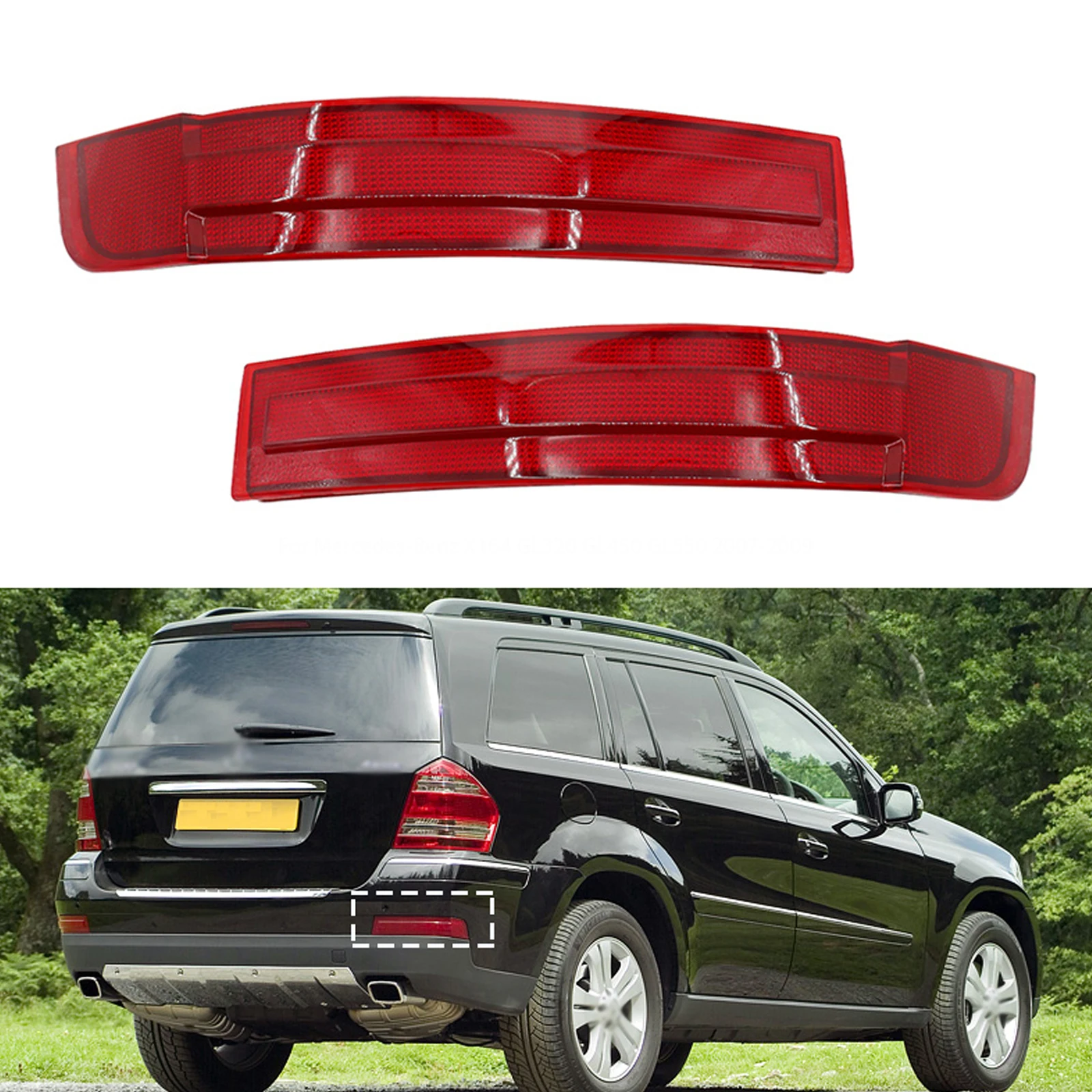 

Rear Bumper Reflectors Light for Benz X164 GL320 GL450 GL550 2009 2010 2011