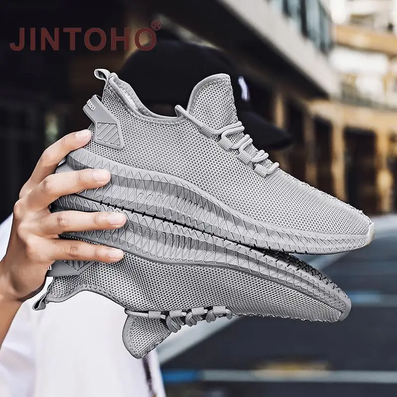 Мужские сетчатые кроссовки дышащие легкие на шнуровке большие размеры белые