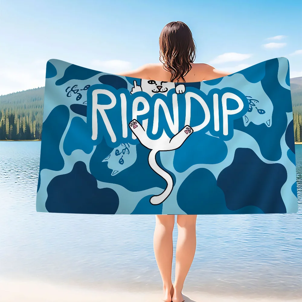 Фото Cat R-Ripndips Anime Beach Swimming Towel Soft Absorbent Washcloth Children's Gifts For Kids Travel Camping Gym №5