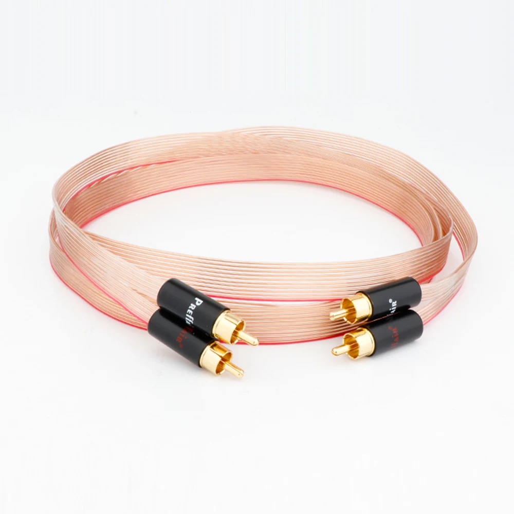 

New Red Dawn OCC Copper Signal RCA Cable With White Gold Plated RCA Plug Interconnect Cable