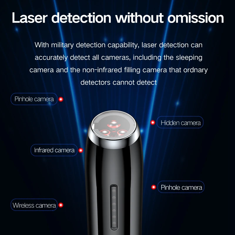 Wireless RF Signal Detector Anti-spy Camera GSM Finder Wiretapping Scanner Anti Candid Hidden Cam Buster Scanner Locator Tracker images - 6