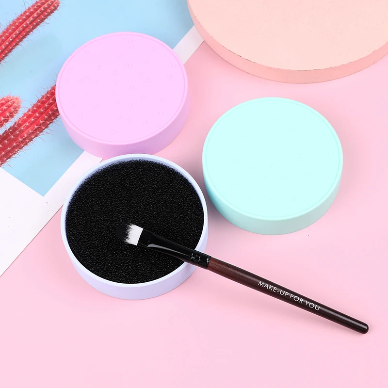 

New 5 Colors Makeup Brush Cleaning Tool Dry Cleaning Box Sponge Makeup Cleaner Silicone Eyeshadow Color Switch Cleaning Tool