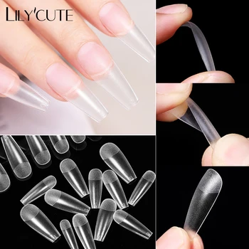 Acrylic Extension False Nail Tips Sculpted Full Cover Nail Tips Fake Finger UV Gel Polish Quick Building Mold Manicures Tool Set 1