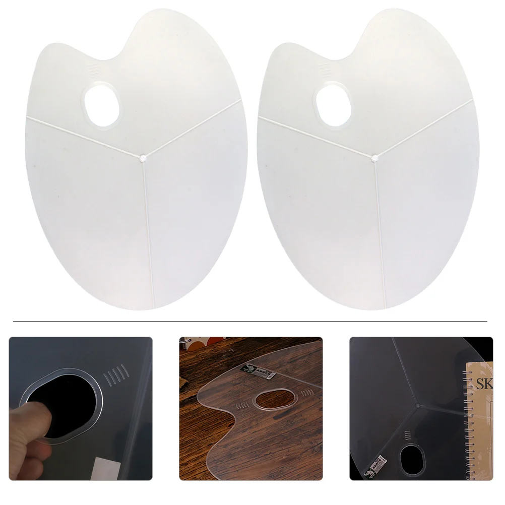 

2Pcs Painters Plastic Painting Pallet Color Mixing Board Foundation Palettes Non- Stick Paint Palettes