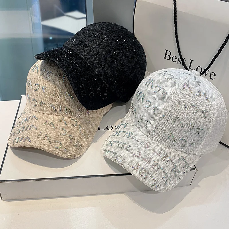

Baseball Cap Sun Hats for Women 2022 New Fashion Adjustable Rhinestone Caps Crystal Kpop Hat Outdoor Sport Visor Cap Beach Hat