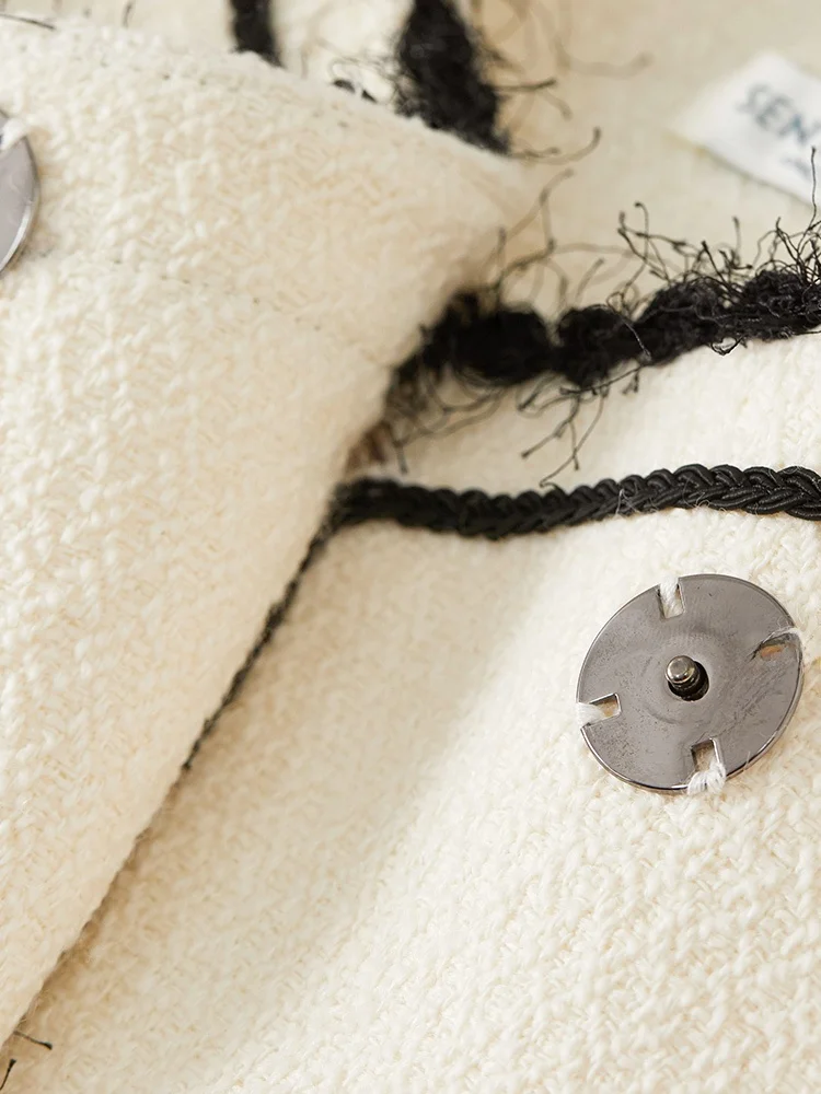 Изящная короткая верхняя одежда для женщин весна и осень 2024 новая лента