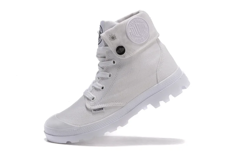 

PALLADIUM Men's Sneakers Army Military Ankle boots Turned-over Edge Full White Canvas Casual Shoes Anti-Slip Shoes Size 40-45
