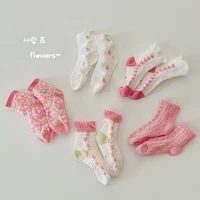 5 pairslot baby socks for girls boys cotton breathable mesh heart lace children socks spring summer kids accessories 1 12 years