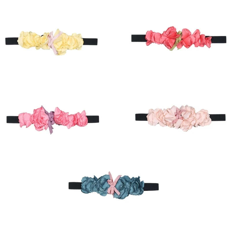 Stretchy Waist Rope Summer Female Belt Yarn Flower Decors Colorful Wide Belt