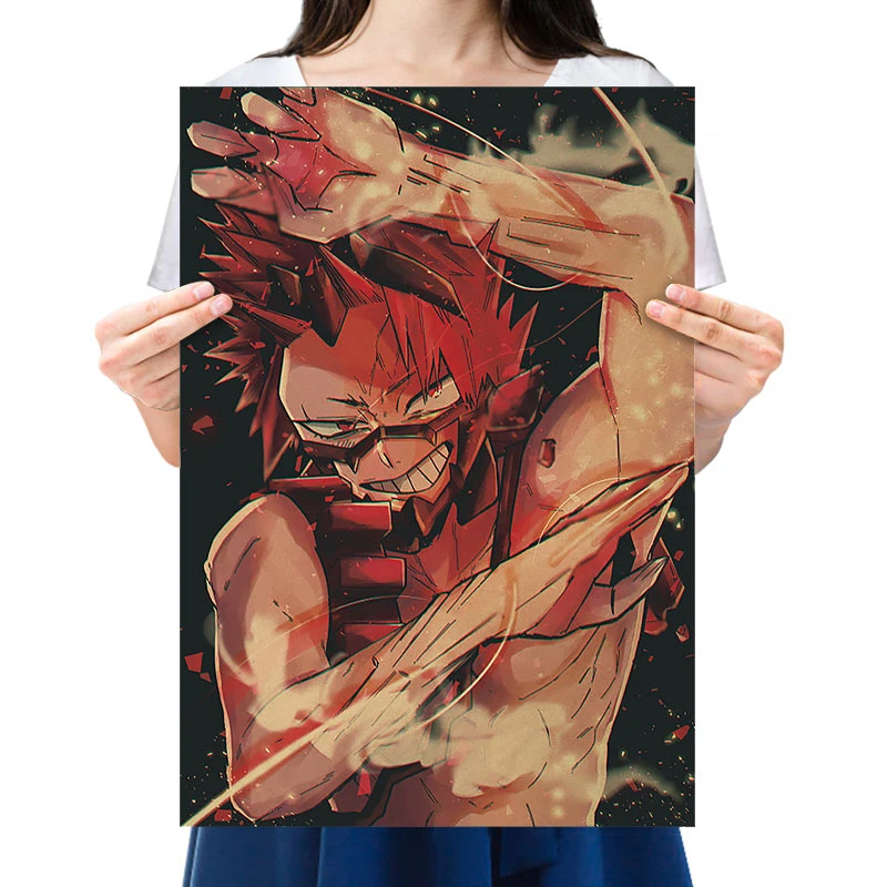 

WINMIR Винтажный плакат из крафт-бумаги My Hero Academia, мультипликационный персонаж, C, бар, кафе, декор, живопись, наклейки на стену, 51*36 см