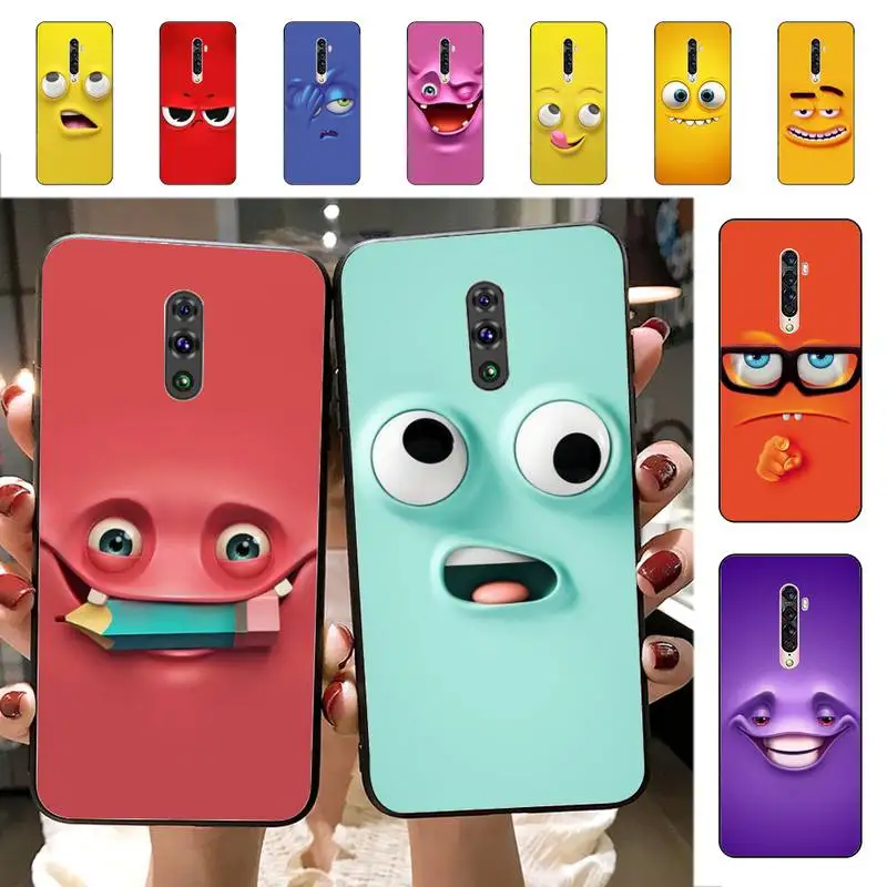 

3D Funny Face Phone Case for Vivo Y91C Y11 17 19 17 67 81 Oppo A9 2020 Realme c3