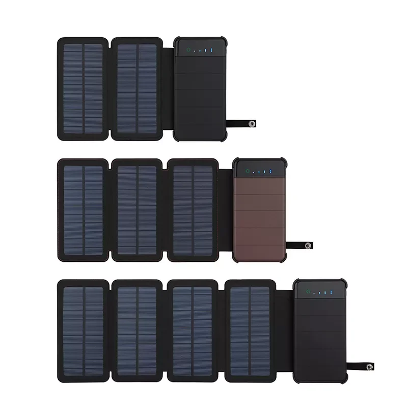 

2023NEW Waterproof Solar Power Bank 10000 mah Foldable Phone Charger Double USB Solar Panel External Battery Universal Phone Pow