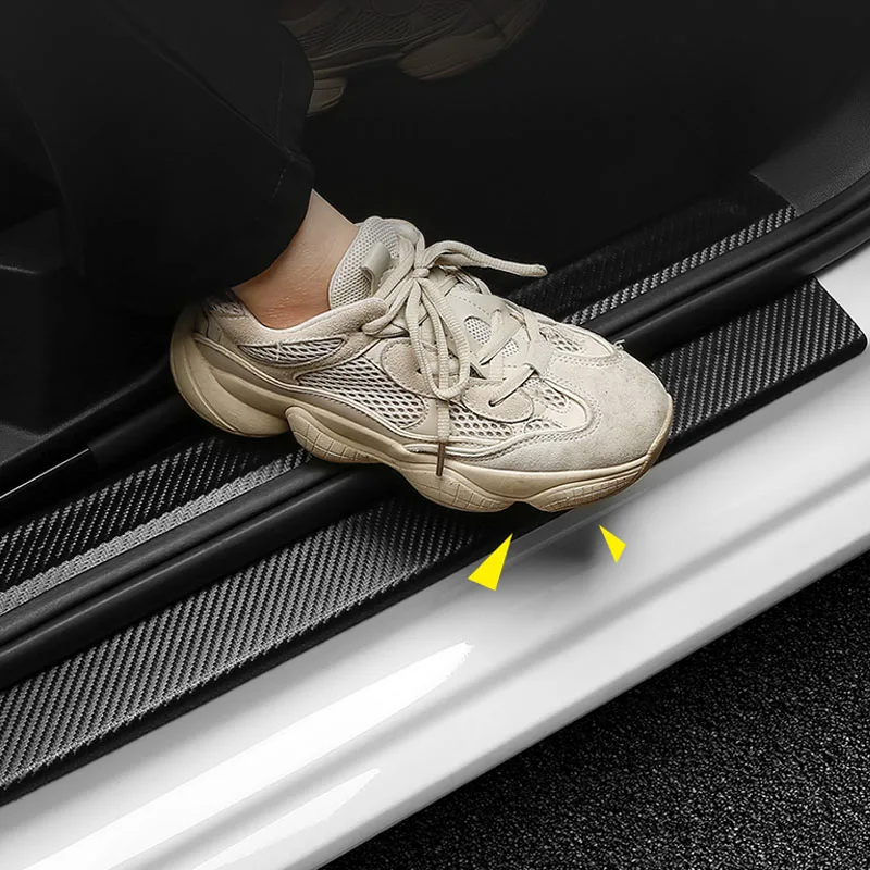 Автомобильная наклейка протектор порога накладки кожаная на дверную педаль для