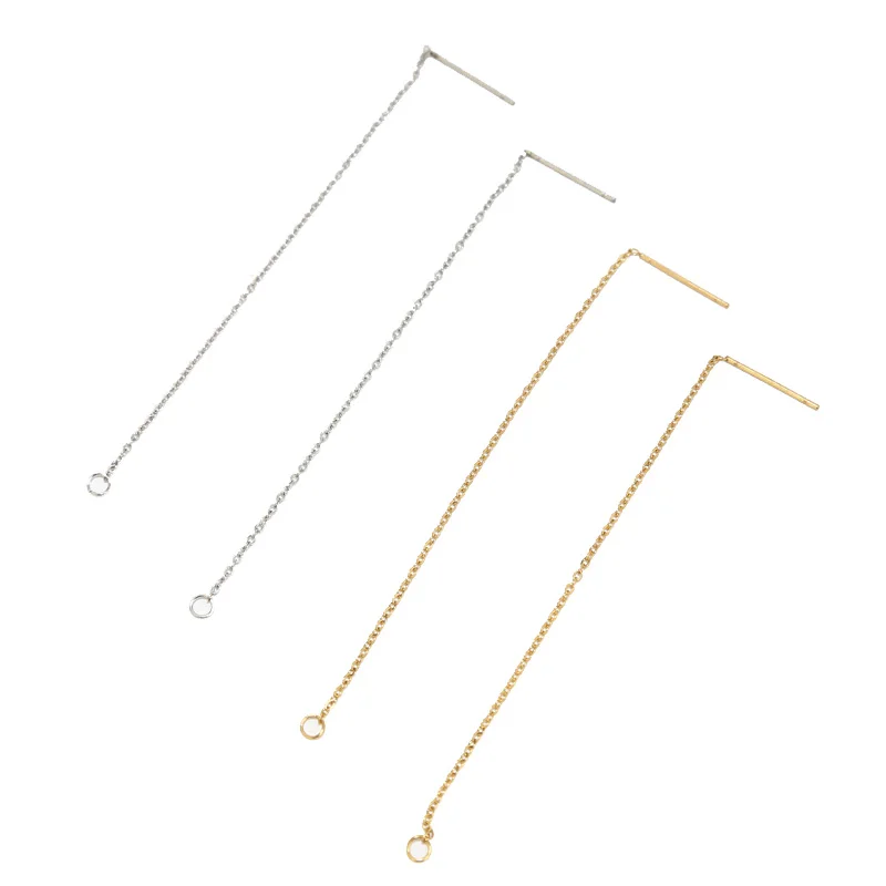 

10pcs Charm Long Tassel Chain Stainless Steel Drop Earrings Ear Line Earring Chain Accessories For DIY Jewelry Making Findings