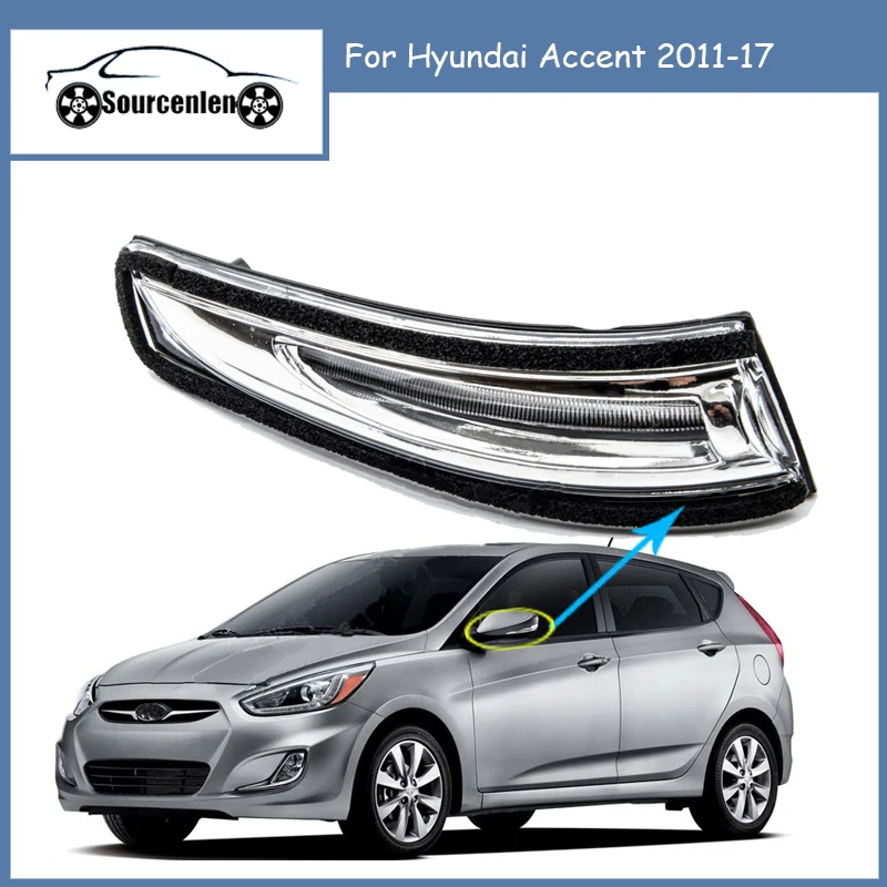 

For Hyundai Accent 2011-17 Side Rearview Mirror Turn Signal Light Rear View Mirror Indicator Lamp 87614 1R000 87624 1R000