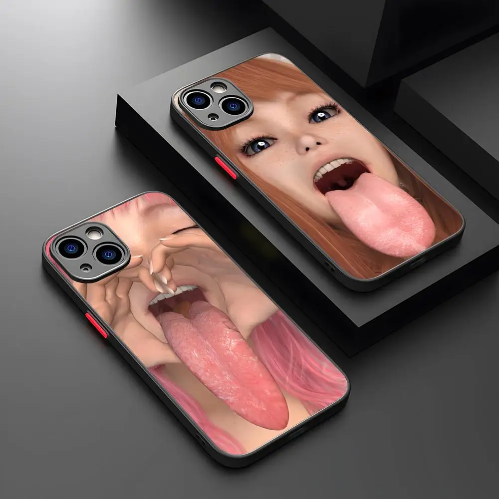 Крутая девушка панк Y2K чехол для телефона Potdemiel матовый прозрачный 16 15 IPhone 12 11 13 Pro