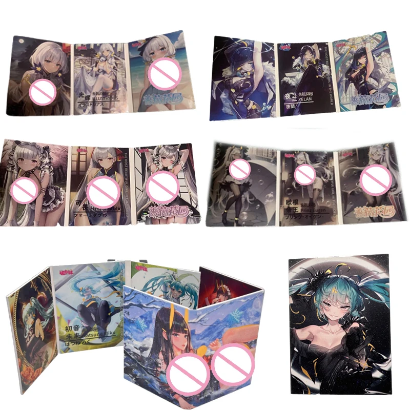

Anime Goddess Story Rosebud Garden Yelan Hms Illustrious Hatsune Miku Trifold Card Rare Children's Toys Boys Birthday Gifts