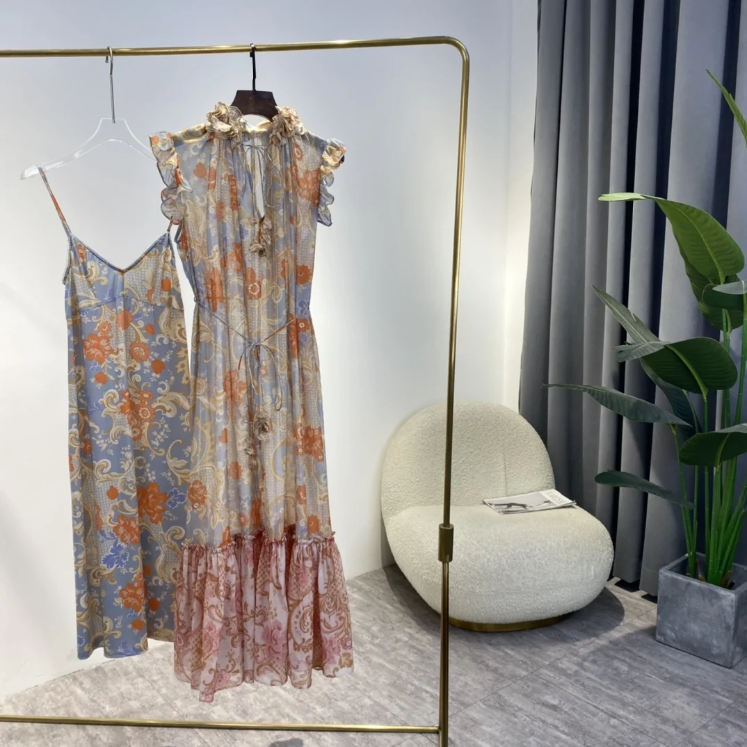 

Женское плиссированное платье без рукавов, элегантное винтажное шелковое хлопковое платье большого размера с оборками, платье для крестин...