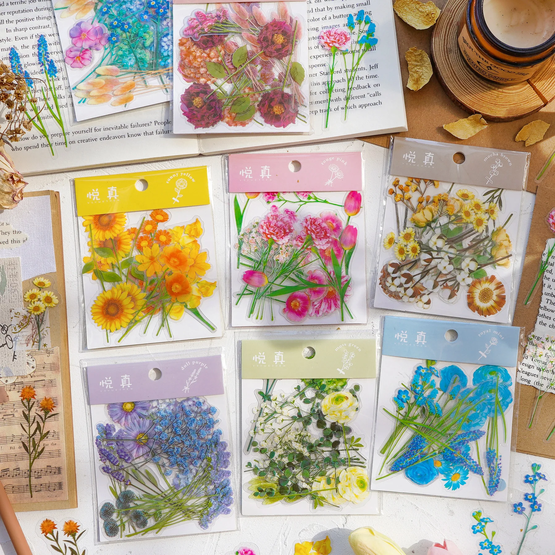 

30Pcs/Bag Plant Flower PET Decorative Diary Sticker Scrapbook Planner Decorative Stationery Stickers