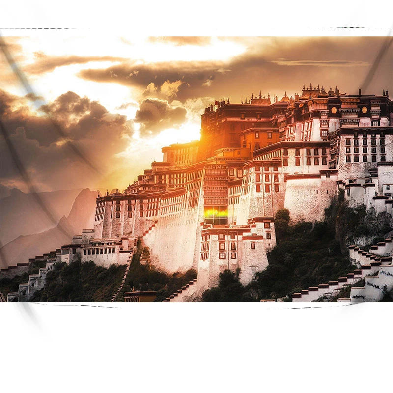 

Potala дворцовый гобелен Тибетский пейзаж Гостиная Спальня украшение фон спальня гостиная Настенная картина прямоугольная