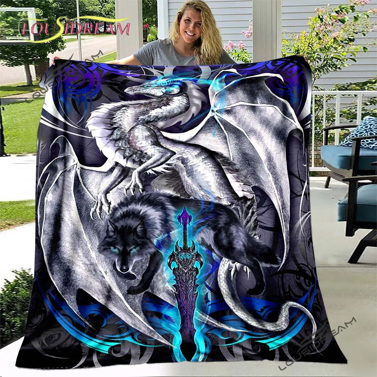 Фланелевое Одеяло с 3D-принтом дракона мягкие одеяла для кровати взрослых и детей