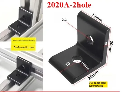 

Черные угловые кронштейны из алюминия 4 шт.