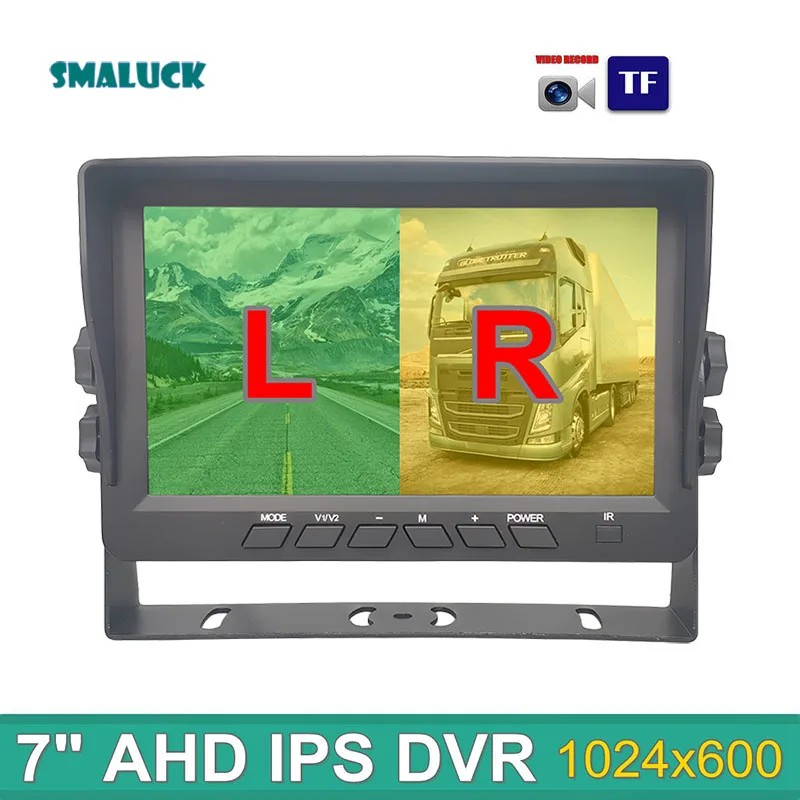 SMALUCK 7-дюймовый AHD IPS 2-канальный автомобильный монитор заднего вида с поддержкой