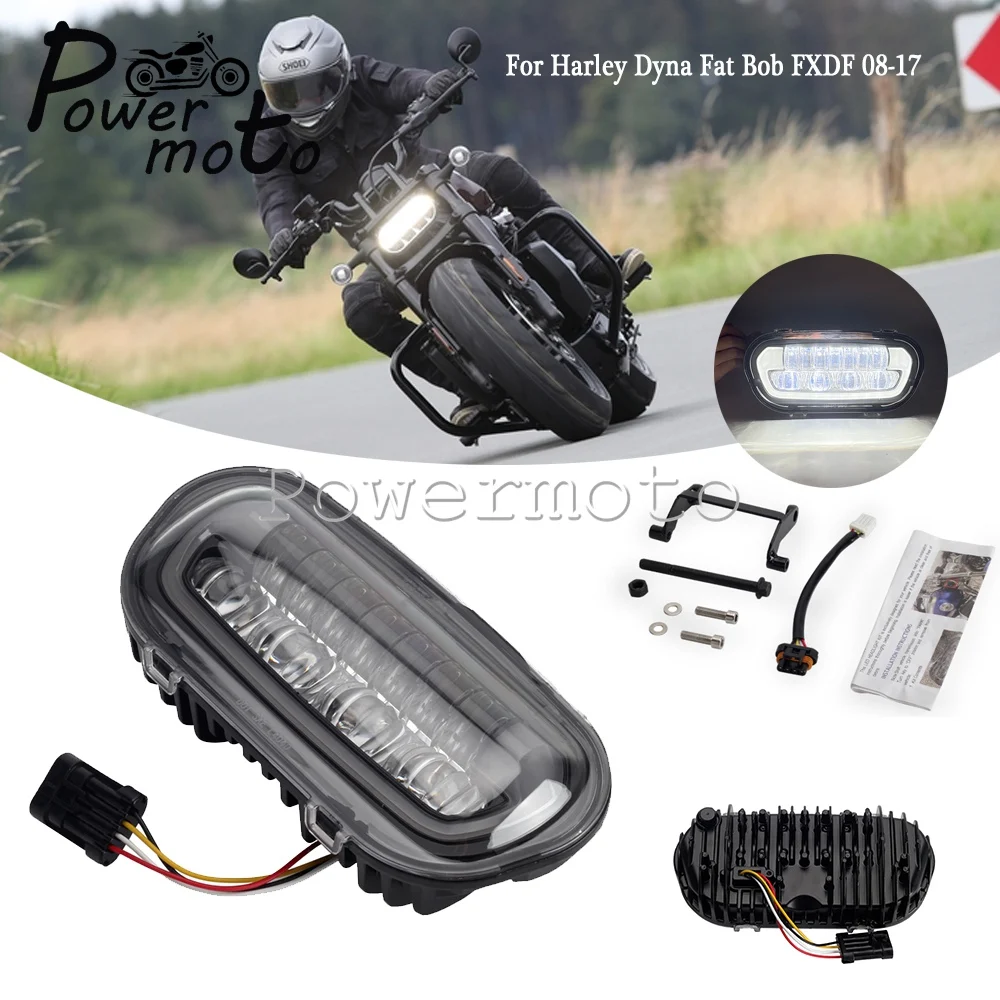 

LED Headlight & Conversion Mount Extension Bracket Kit & OEM Headlights Wire Harness Adapter For Harley 08-17 Dyna Fat Bob FXDF