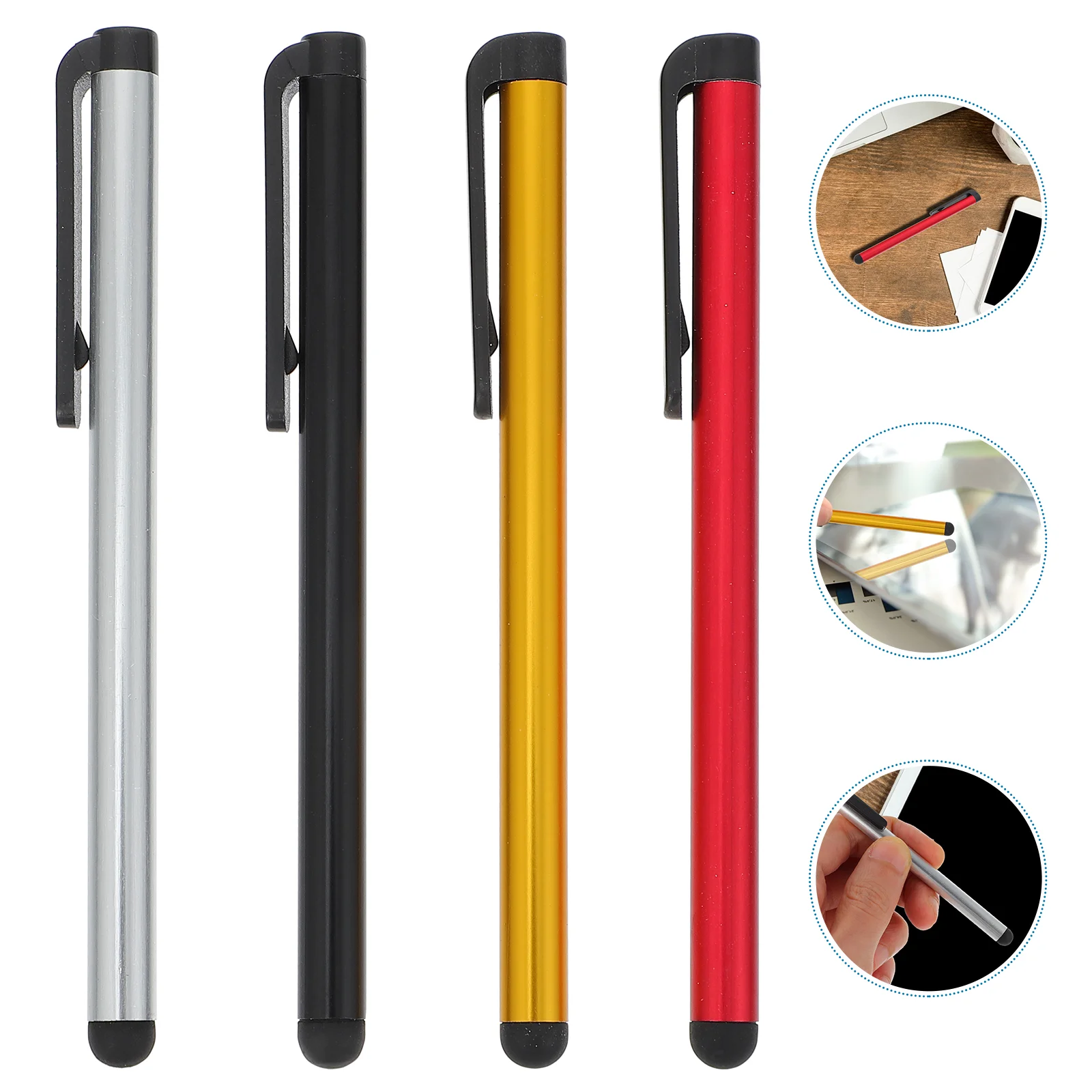 

20 PCS Touch Screen Stylus Black Pencils Phone Capacitive Style Multifunction Rubber Pens