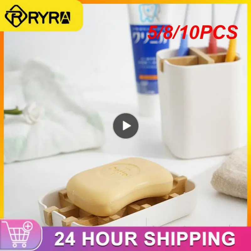 

5/8/10PCS Sponge Soap Holder Beautiful Durable Storage Tray Shelf Bamboo Fiber Sturdy Soap Rack Household Articles