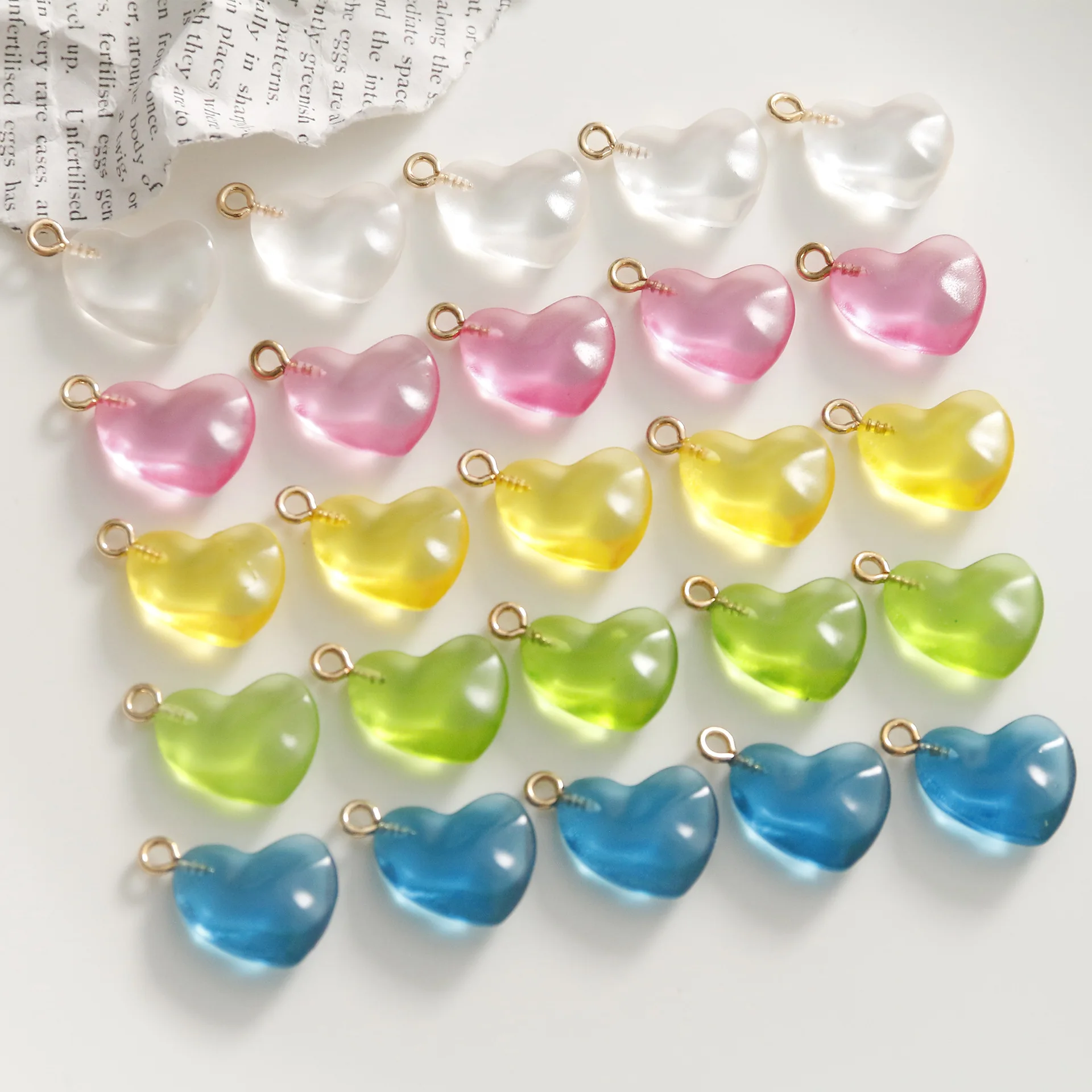 

2pcsins with matte special-shaped diy resin accessories with hanging hearts Earrings hairpin mobile phone shell pendant ma