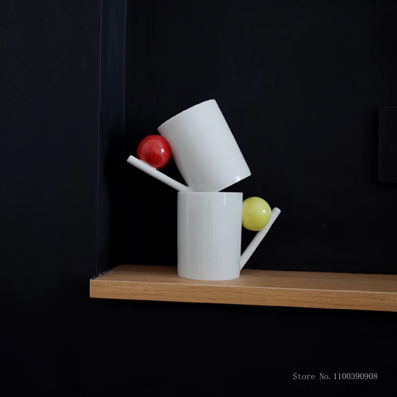 

Nordic Ceramic Mug Small Round Ball Handle Simplicity Creative Coffee Cups Breakfast Milk Afternoon Tea Cups Birthday Gift Tazas