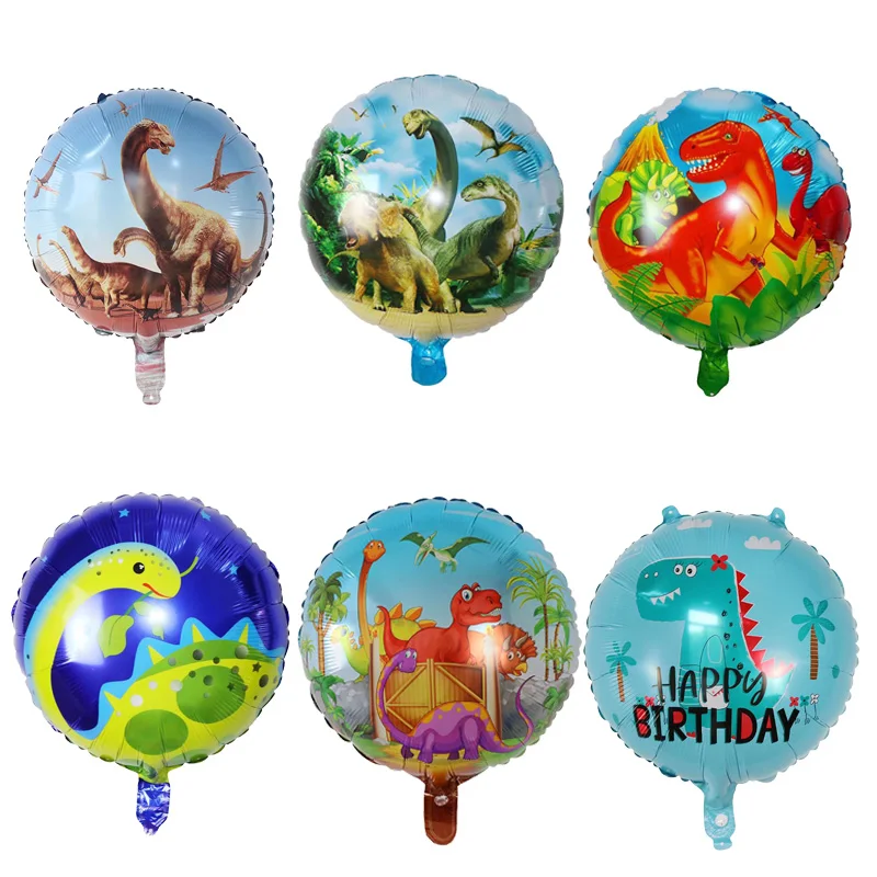 

10 шт., фольгированные воздушные шары в виде динозавра, 18 дюймов