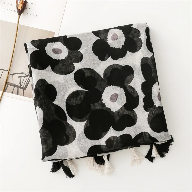 Модный шарф с леопардовым принтом Тигр Леопардовый хлопковый Конопляный в