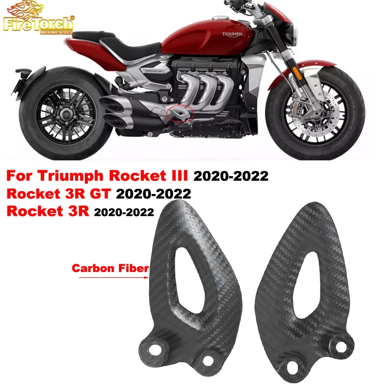 

Slip On For Triumph Rocket III 3R GT 2020 - 2022 Motorcycle Exhaust Pipe Escape Muffler Protector Carbon Fiber Heat Shield Cover
