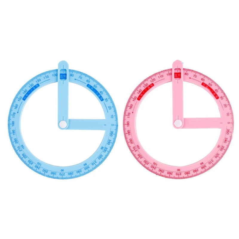 

Cute Full Circle Goniasmometer Rotating Protractors Plastic for Boys Girls Students Stationery Office School Supplies Y98A