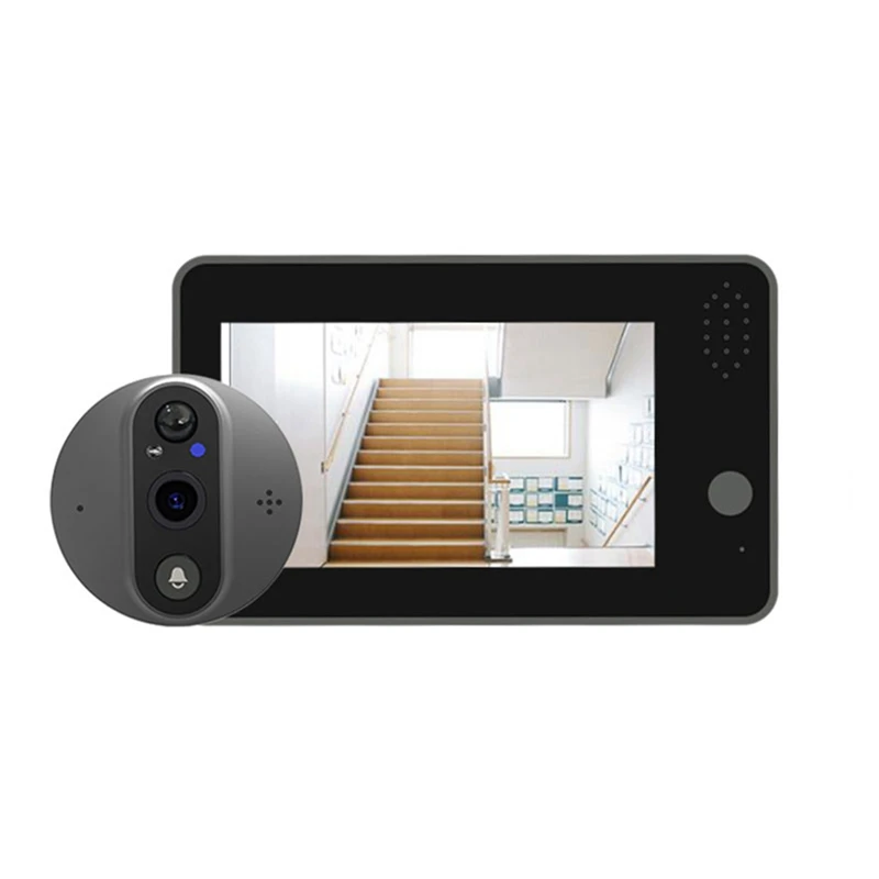 

Умный дверной звонок Tuya Smart 1080P, Wi-Fi, зеленая камера, пластиковый + металлический умный дверной звонок Tuya, 4,3 дюйма FHD, Видеозвонок