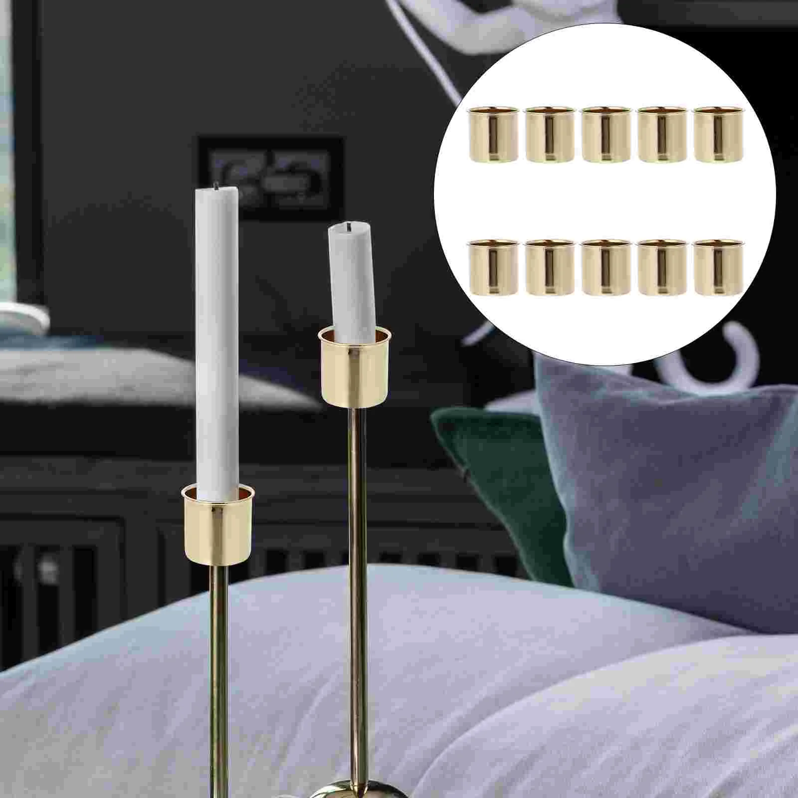 

Cups Holder Metal Tealight Cup Candlestick Holders Christmas Drip Iron Emptyvotive Containers Protectorsbase Taper Tins Tin Gold