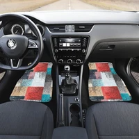 red white blocks abstract art car floor mats set front and back floor mats for car car accessories