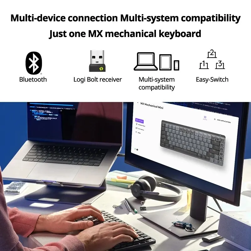 Клавиатура Logitech MX Механическая Беспроводная игровая Офисная для Windows IOS Android