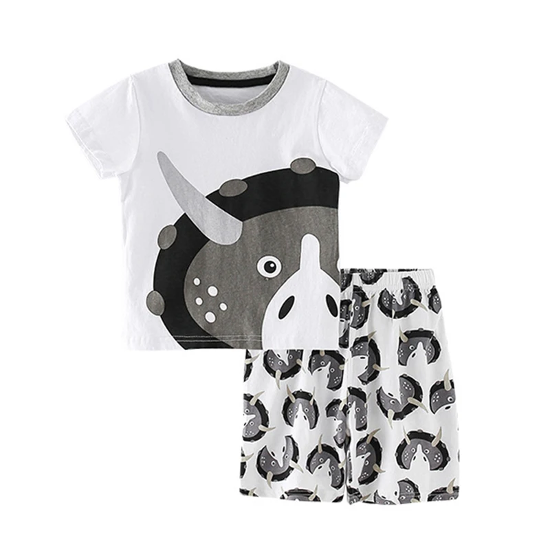 

T Shirt Shorts Set Boy Clothing Summer 2 Piece White Breathable Soft Casual Tees For Toddlers Baby