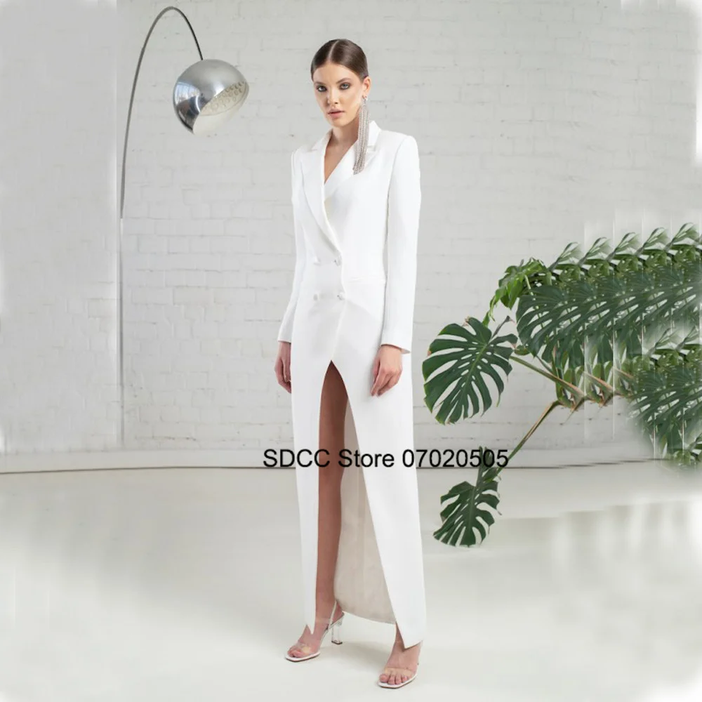 Long Women's Suit Jacket Slim Fit Double Breasted Customized Birthday Dress Luxury Coat Cocktail of Dresses for Prom Zevity Eam