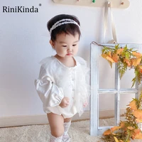 rinikinda newborn kid baby girls clothes spring autumn romper cute sweet cotton mesh jumpsuit long sleeve autumn baby outfit