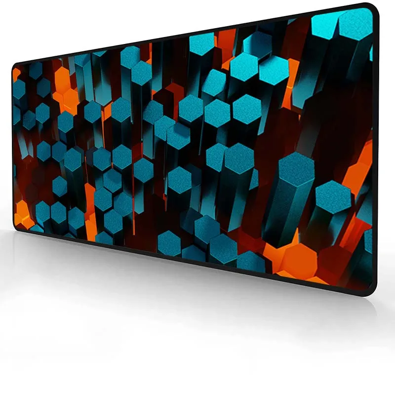 Large Mouse Pad Gaming 3D Hexagonal Diamond Desk Accessories Computer Desks Gamer Cabinet Games Mousepad Anime Keyboard Mat Mats